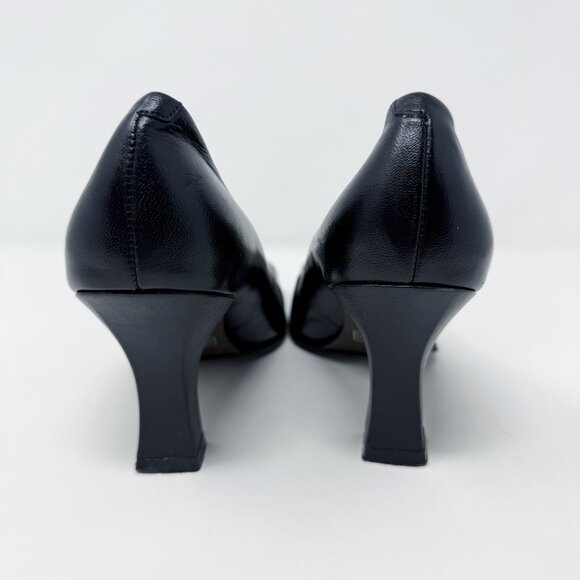 Vintage 90s Bellini Black Leather Square Toe Pumps Women's Size 8.5 EUC - Picture 4 of 7